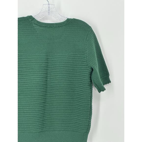 Daniel Rainn Women’s Textured Knit Short Sleeve Sweater Green Size Large - Picture 9 of 16